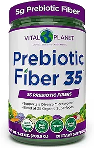 Vital Planet - Fiber 35 Powder Diverse Fiber Supplement for Dietary Support and Occasional Constipation with 35 Prebiotic Fibers and 35 Organic Superfoods to Maintain Bowel Regularity, 6.77 oz