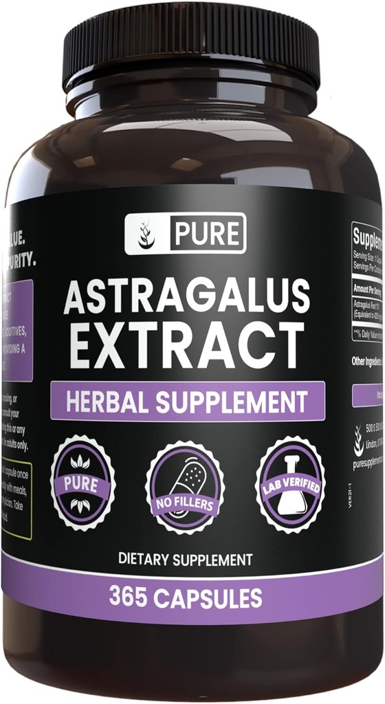 Pure Original Ingredients Astragalus (365 Capsules) No Magnesium Or Rice Fillers, Always Pure, Lab Verified