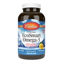 Carlson - EcoSmart Omega-3, 1000 mg Omega-3s, Βιώσιμη Πηγή, Υγεία Καρδιάς, Λειτουργία Εγκεφάλου & Υποστήριξη Οράματος, Λεμόνι, 180 Softgels