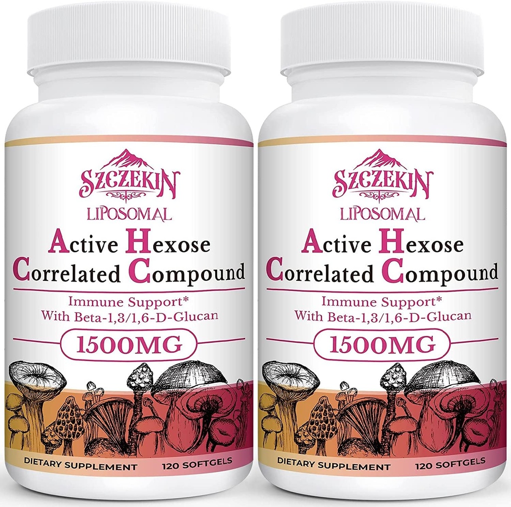 1500mg Liposomal Active Hexose Correlated Supplement,240 Soft Gels Beta-Glucans με φυσικό εκχύλισμα μανιταριών, ανοσοποιητικό σύστημα, λειτουργία ήπατος, Διατήρηση T-Cell & Killer Cell Activity