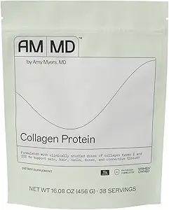 Amy Myers MD Collagen Protein Powder - Τύπος 1 & 3 Collagen - Bovine Collagen to Support Healthy Hair, Skin & Nails - Χωρίς γλουτένη, χωρίς γαλακτοκομικά και μη σόγια - 16.08 oz (38 Servings)