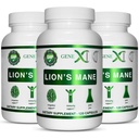 Genex Formulas Lions Mane συμπλήρωμα με 100% Lions Mane Extract (3 Pack) - Nootropics Brain Support Supplement for Brain Boost, Focus, Mental Clarity, Natural Energy, 1000mg/serving - (360 Κάψουλες)