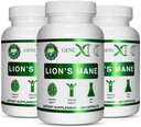 Genex Formulas Lions Mane συμπλήρωμα με 100% Lions Mane Extract (3 Pack) - Nootropics Brain Support Supplement for Brain Boost, Focus, Mental Clarity, Natural Energy, 1000mg/serving - (360 Κάψουλες)