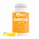 Zippi Omega 3-6-7-9 Camelina Softgels - Συμπλήρωμα Ωμέγα 3-6-7-9 λιπαρών οξέων. Βοηθά στην υποστήριξη του εγκεφάλου, του ήπατος, του καρδιαγγειακού, της ανοσίας και της κοινής λειτουργίας