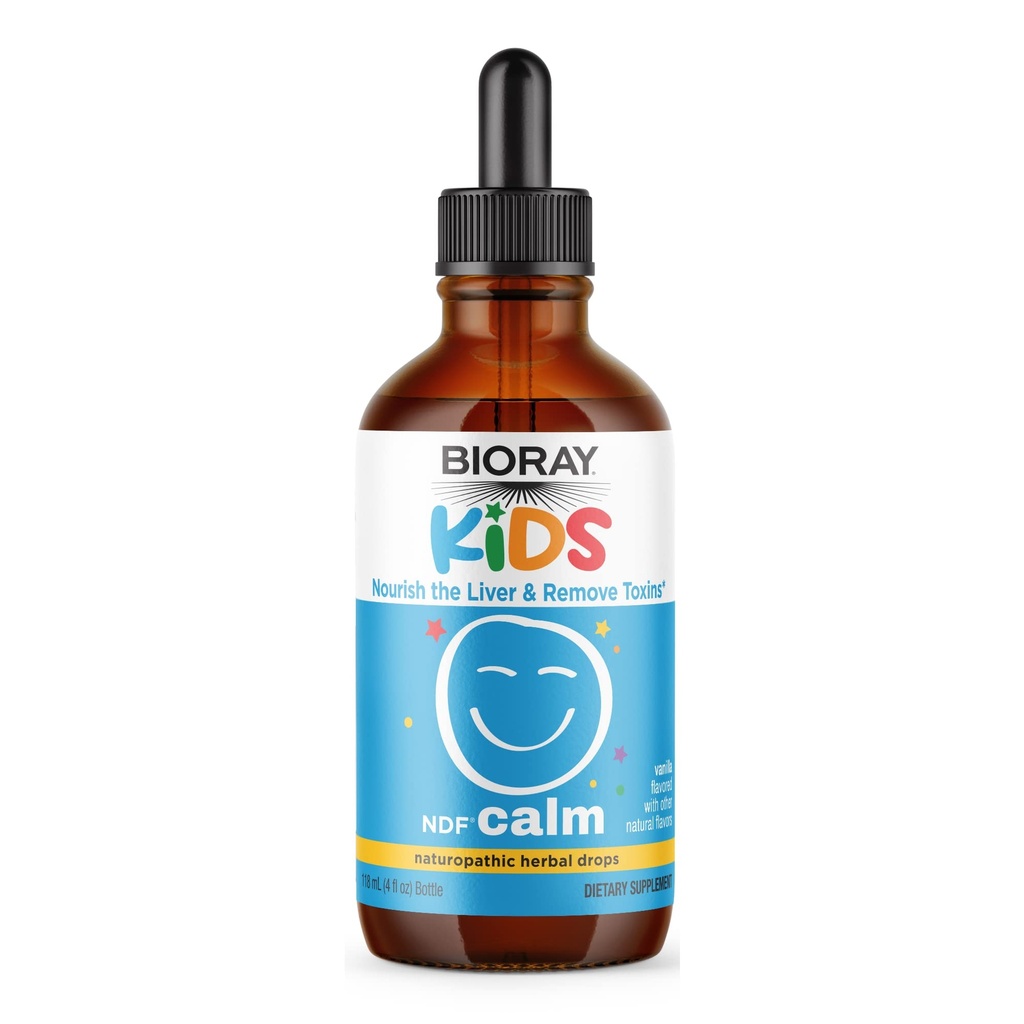 BIORAY Kids NDF Calm, Βανίλια - 4 fl oz - Nourish Το ήπαρ & Αφαιρέστε το τοξίνες - Μη-GMO, Vegan, Χωρίς γλουτένη - 2-4 Μήνες προσφοράς
