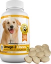 Amazing Omega 3 for Dogs - Ωμέγα 3 Fish Oil for Dogs Συμπλήρωμα για Ichy Skin Relief for Dry Skin and Hot Spots and Shedding Coat with EPA and DHA Faty Acids - 120 Bacon Flavor Chews