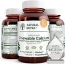 Φυσικό Nutra Chewable συμπλήρωμα ασβεστίου για τη δύναμη των οστών, προάγει την υγεία των μυών, βοηθά στην ενίσχυση της υγείας των δοντιών, υποστηρίζει την υγεία των νεύρων, και την καρδιαγγειακή υγεία, βελτιώνει την αντοχή των οστών, 60 δισκία