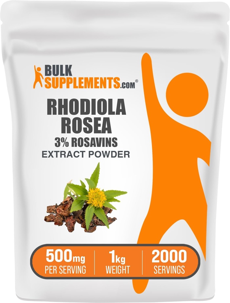 BulkSupplements.com Rhodiola Rosea Extract - 3% Rosavin, Rhodiola Extract - Rhodiola Root Extract, Rhodiola συμπλήρωμα - Vegan & Gluten Free, 500mg ανά Σερβίρισμα, 1kg (2,2 lbs) (πακέτο των 1)