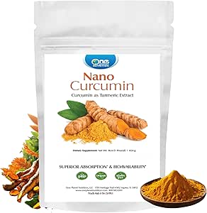 One Planet Nutrition Nano Curcumin Powder 8 oz (227 services), Pure Turmeric Extract, Nano για υψηλή απορρόφηση, υποστηρίζει συνολική ζωτικότητα, μη-GMO, Vegan, χωρίς γλουτένη