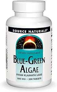 Source Naturals Blue Green Algae from Klamath Lake - Algae Superfood Supplement, 500 mg - 200 Tablets