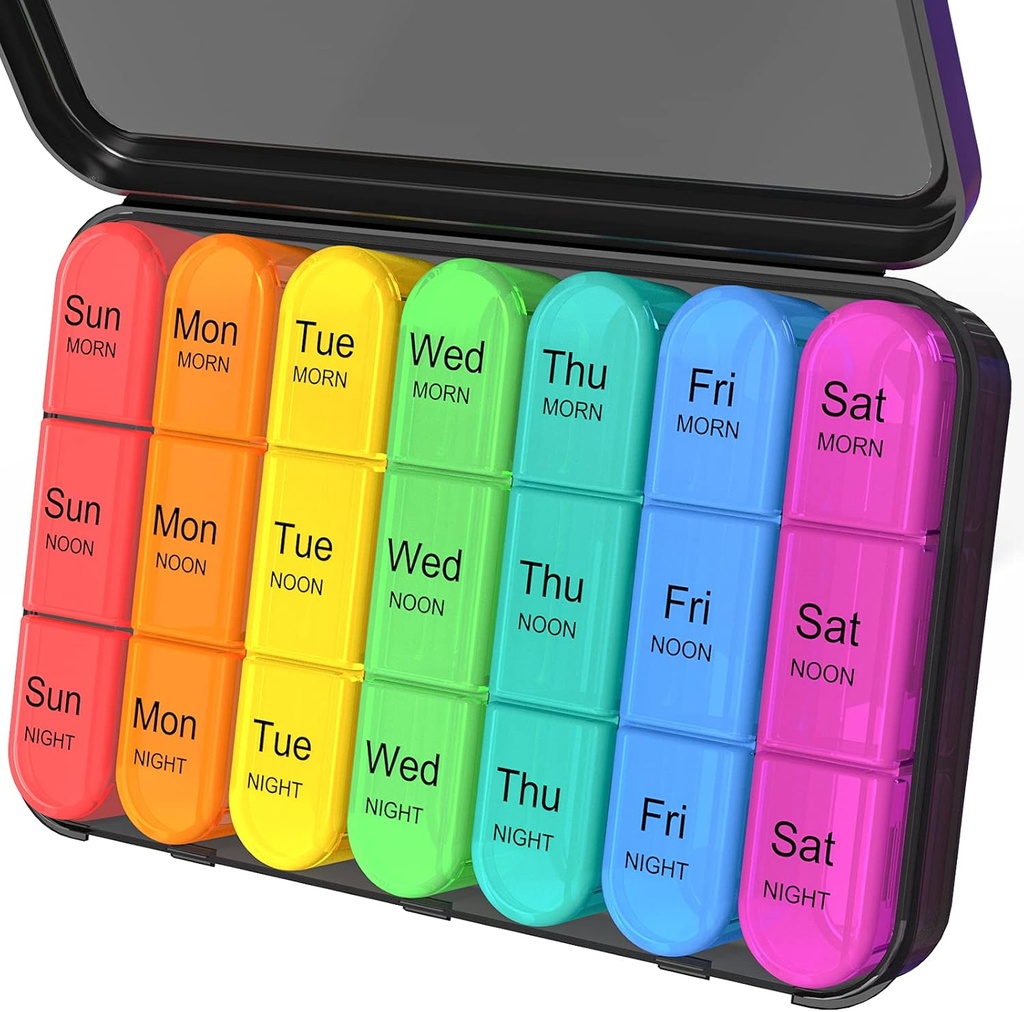 Daviky Pill Organizer 3 φορές την ημέρα, Daily Pill Box 7 Ημέρα, Εβδομαδιαίες περιπτώσεις Οργανωτές Ιατρικής για να κρατήσει βιταμίνες και φαρμακευτική αγωγή