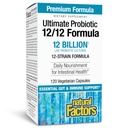 Φυσικοί παράγοντες Ultimate Probiotic 12/12 Formula - Digestive συμπλήρωμα υποστήριξης υγείας με προβιοτικά - συμπλήρωμα υποστήριξης ανοσίας & ούρων υγείας - 120 κάψουλες χορτοφάγων (120 εξυπηρετούν)