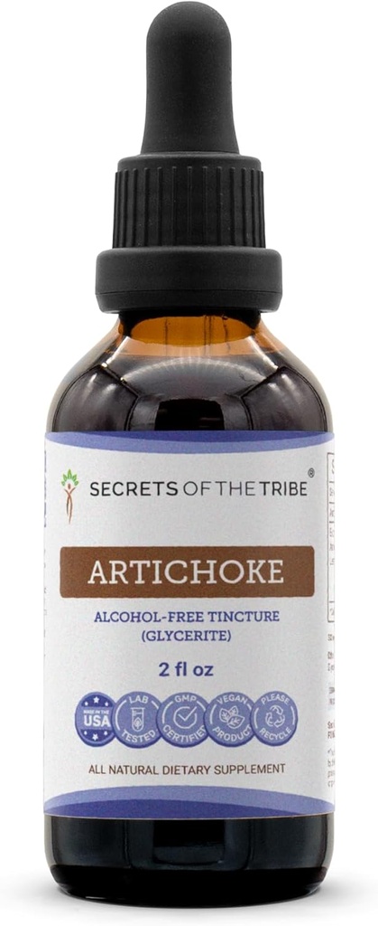 Secrets of the Tribe Artichoke Tincture Alcohol-Free Liquid Extract, Artichoke (Cynara scolymus) Dried Leaf (2 FL OZ)