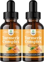 Βιολογικό Turmeric Υγρές σταγόνες για ενήλικες - Υγρή κουρκουμίνη Turmeric με Μαύρο Πιπέρι Κανέλα και Ginger για αρθρώσεις Ανοσία & More-Organic Συμπύκνωμα Συμπύκνωμα (2oz) (2)