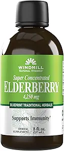 Windmill Natural Vitamins Super Concentrated Black Elderberry, Supports Immune System, Rich in Antioxidants, 8 Fl Oz