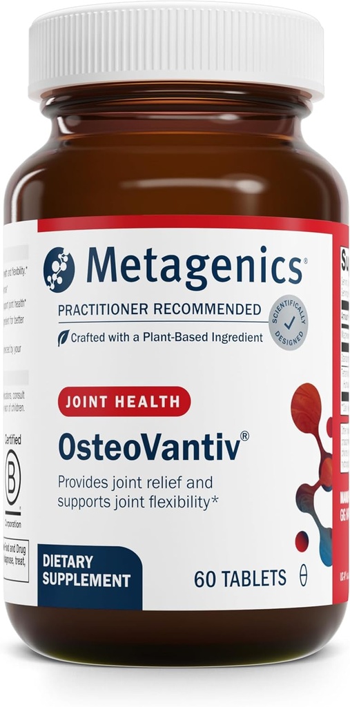 Metagenics OsteoVantiv - UC-II Collagen & THIA για την κοινή υποστήριξη, ευελιξία & μετα-ασκητική άνεση* - Μη GMO, χωρίς γλουτένη - GMP Certified Facility - 60 Tablets