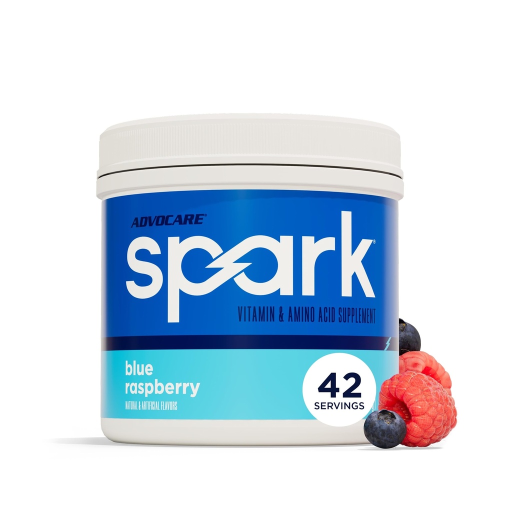 AdvoCare Spark - Energy Drink Mix - Vitamin & Amino Acid συμπλήρωμα - Υποστηρίζει την ενέργεια & εστίαση - Φορητή Ανοσολογική Υποστήριξη - Χωρίς ζάχαρη - Μπλε Βατόμουρο (10,5 oz)