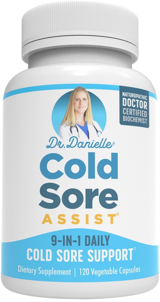 Best Cold Sore Supplement with Lysine and Lemon Balm - Dr. Danielle Cold Sore Assist - 120 κάψουλες