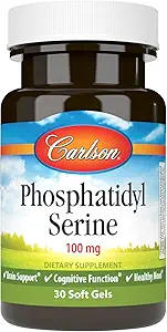 Carlson - Phosphatidyl Serine, 100 mg, Μη ΓΤΟ, λειτουργία του εγκεφάλου, 30 Softgels
