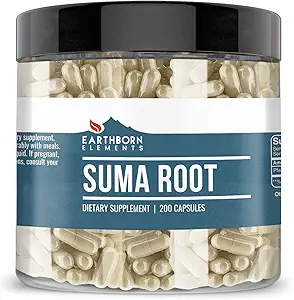 Earthborn στοιχεία Suma Root 200 κάψουλες, καθαρό & μη αραιωμένο, χωρίς πρόσθετα