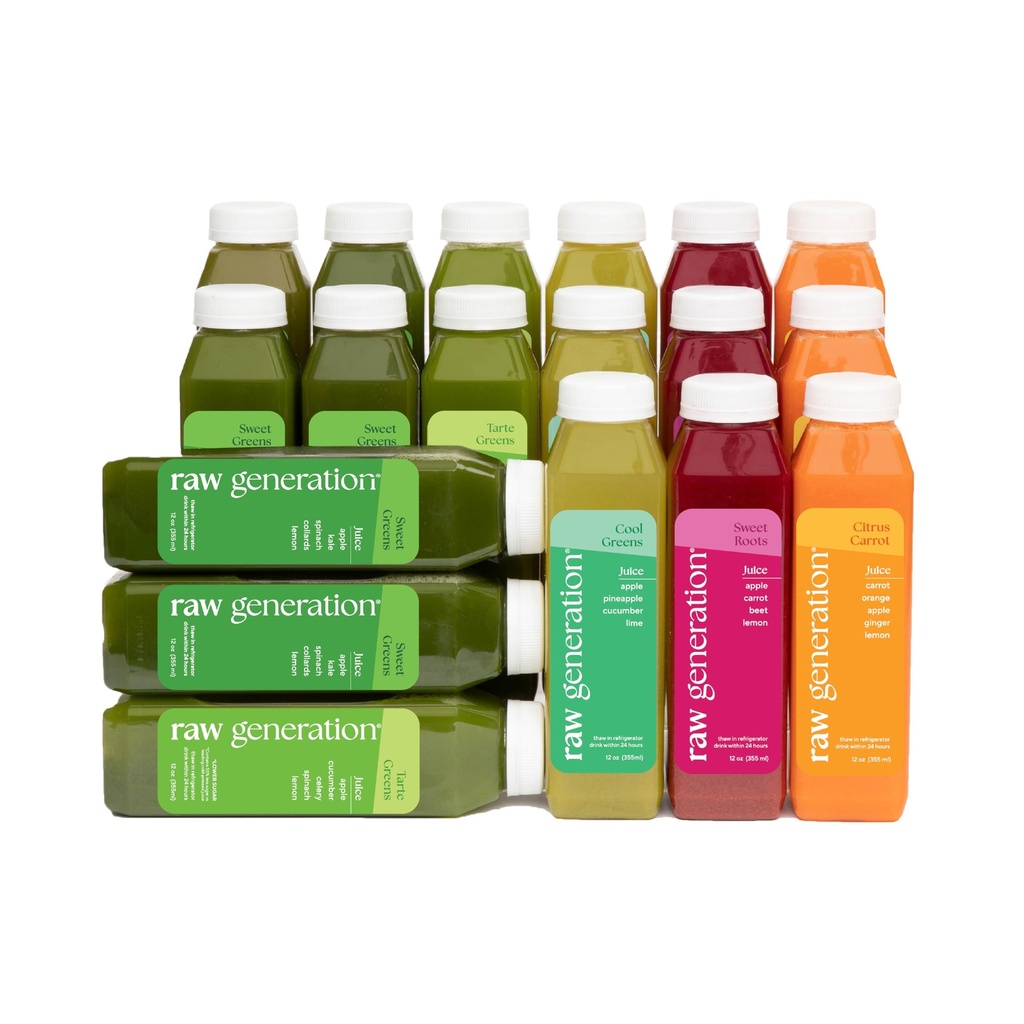 Raw Generation Skinny Juice Cleanse (3-Day) – Best Juice Cleanse for Detox and Weight Loss | Reduced Bloating & Increased Energy | 100% Raw & Cold-Pressed Juices