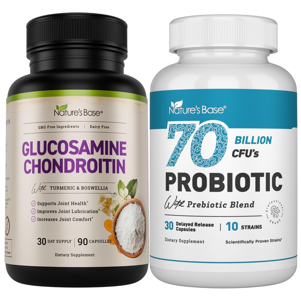 Nature's Base Glucosamine Chondroitin + Probiotics 70 Billion CFU