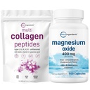 Micro συστατικά Multi Collagen Protein Powder 16oz & oxide μαγνήσιο 400mg Bundle Pack 