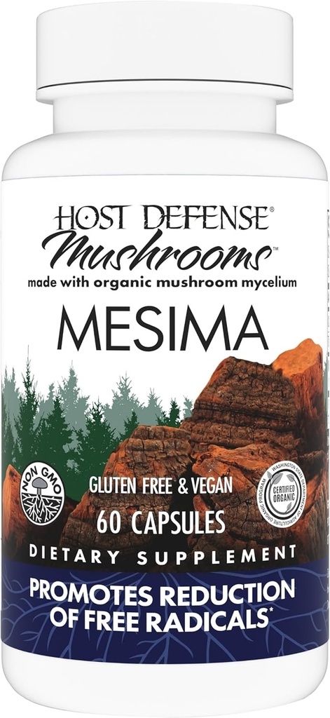 Host Defense Mesima Κάψουλες - Βότανα Αντιοξειδωτική Δραστηριότητα & Συμπλήρωμα Υποστήριξης Ανοσοποιητικού Συστήματος - Συμπλήρωμα Μανιταριών για την Υποστήριξη Ισορροπημένης Ανοσολογικής Ανταπόκρισης - 60 Κάψουλες (30 Σερβιέτες)*