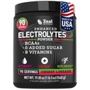 Zeal Electrolyte Powder - 90 Servings | Keto Electrolytes Powder | Zero Sugar, BCAAs, B-Vitamins | Potassium, Zinc, Magnesium | Hydration Powder Recovery Drink | Cherry Limeade