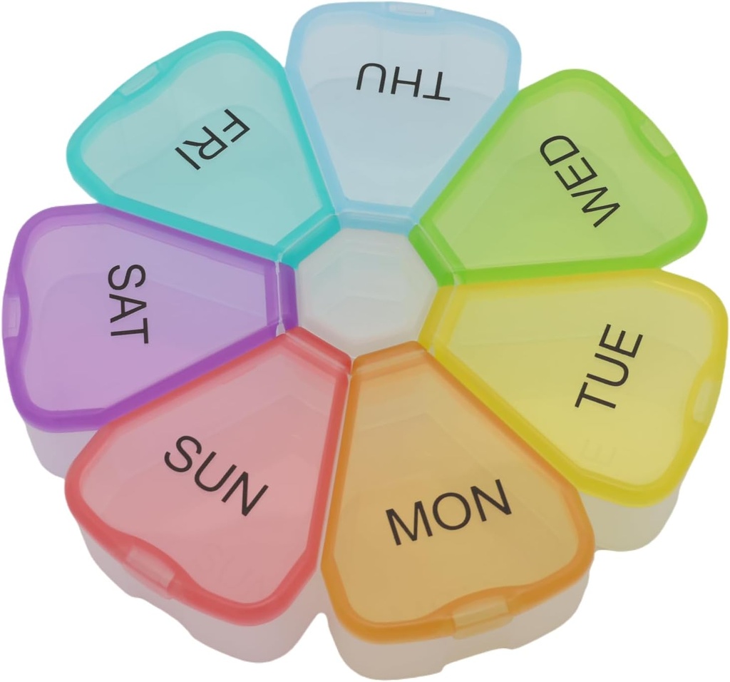 7 ημέρα εβδομαδιαία Pill Round Organizer, ShysTech μεγάλη υπόθεση Pill Box 1 φορά μια ημέρα για χάπια / φαρμακευτική αγωγή / συμπληρώματα / βιταμίν (πολυ-χρώμα)