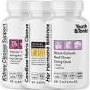 Hormone Balance & CandEase Matrix & Kidney Cleanse Bundle 3 Pack for Woman 