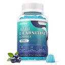 Χωρίς ζάχαρη Acetyl L-Καρνιτίνη Gummies, L-Καρνιτίνη συμπλήρωμα για γυναίκες και άνδρες, με βιταμίνη C & B12, ALCAR για την ενέργεια, τον εγκέφαλο και την καρδιά Υγεία Υποστήριξη, Vegan, μη-GMO, 60 Count