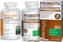 Bronson Probiotic 50 Δισεκατομμύρια CFU + Prebiotic με Apple Polyphenols & Pineapple Fruit Extract + Vitamin A 10.000 IU Premium Μη ΓΤΟ Formula