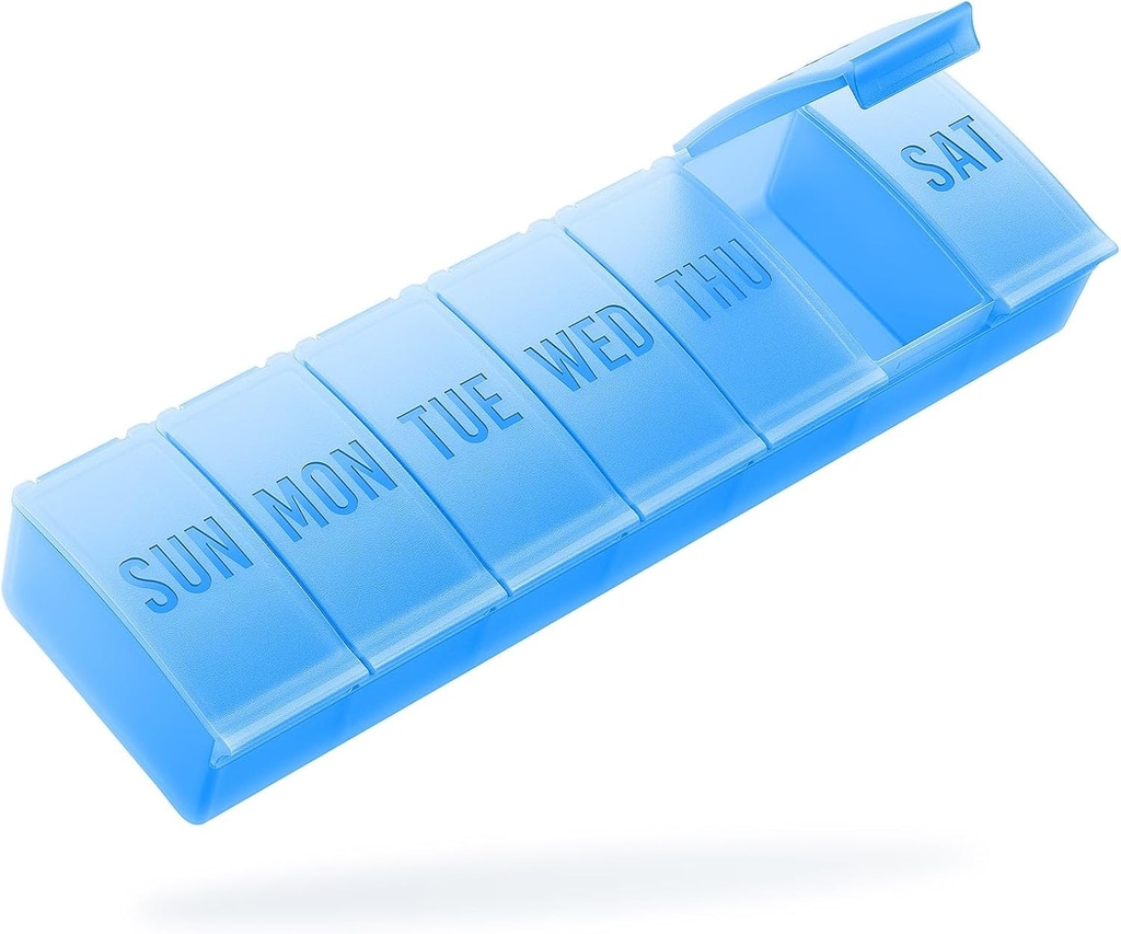 Barhon Pill Organizer Large, Weekly Medicine Pill Organizers, 7 Day Pills Box Case Ταξίδια για Big Vitamin Συμπληρώματα Fish Oil, Blue