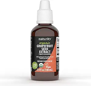 naturity Organic Grapefruit Seed Extract Supplement -300mg Grapefruit Seed Extract/Serving, 82 Day Supply - Pure GSE Liquid Concentrate, 3.4 fl oz (100ml)