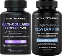 Vital Vitamins Multi Collagen Complex Plus Capsules + Resveratrol Capsules