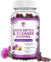 Liver Cleanse Detox & Repair Gummies- Νέο συμπλήρωμα υποστήριξης της Φόρμουλα με το γάλα Thestle Silymarin, Dandelion, εκχύλισμα Artichoke & Elderberry - Χωρίς ζάχαρη, συμπλήρωμα υγείας ήπατος - 60 Vegan Gummie