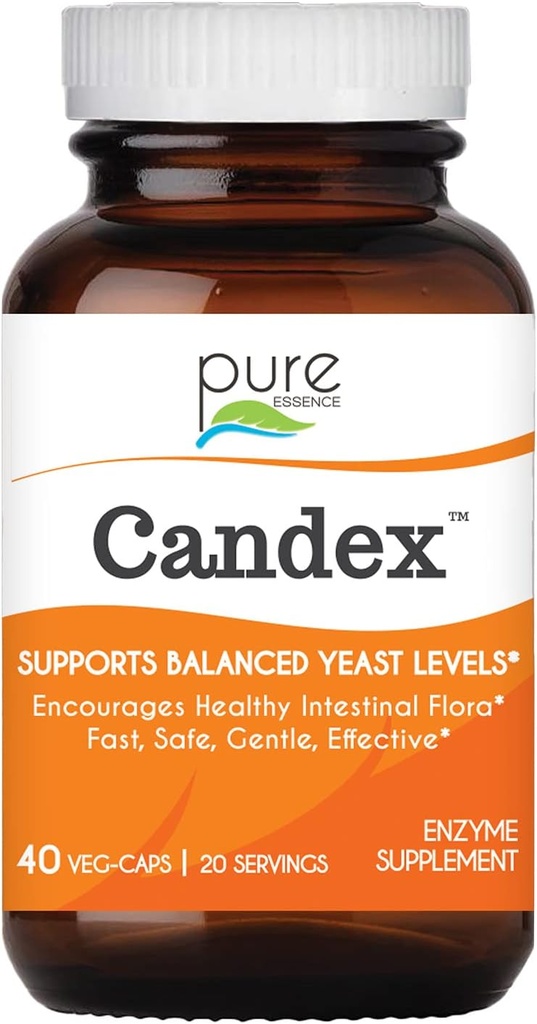 Pure Essence Candex Supplement - Yeast Overgrowth Supplement with Digestive Enzymes, Yeast Inbiotic Aid for Men and Women - 40 Capsles