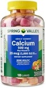 Spring Valley Calcium 500 mg Plus Vitamin D 25 mcg Συμπλήρωμα διατροφής για την υγεία των οστών Gummies, 100 Count + DRI Store Sticker.