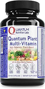 QNL Quantum Plant Multi-Vitamin - Complete Multivitamin - Immune Support for Adults - Natural Multivitamin for Men & Women - 120 Plant-Source Capsules