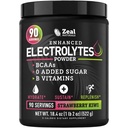 Zeal Naturals Electrolyte Powder - 90 Servings | Keto Electrolytes Powder | Zero Sugar, BCAAs, B-Vitamins | Potassium, Zinc, Magnesium | Hydration Powder Recovery Drink | Strawberry Kiwi