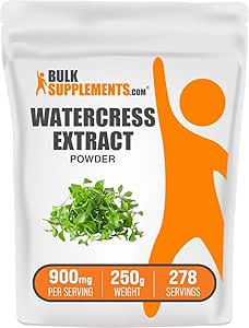 BulkSupplements.com Watercress Extract Powder - Nasturtium Officinale Extract, Watercress Powder - Gluten Free, 900mg per Serving, 100g (3.5 oz) (Pack of 1)