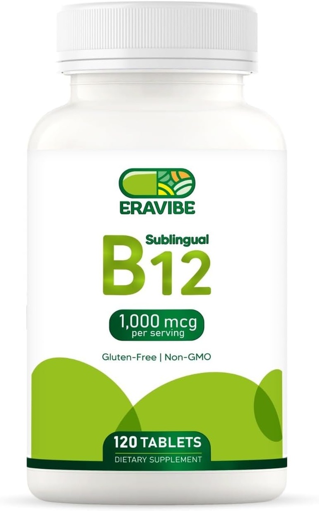 Βιταμίνη B12 1000 mcg, 120 δισκία, Φυσικό άρωμα κερασιού, χωρίς γλουτένη, χωρίς ζάχαρη, γρήγορη διάλυση