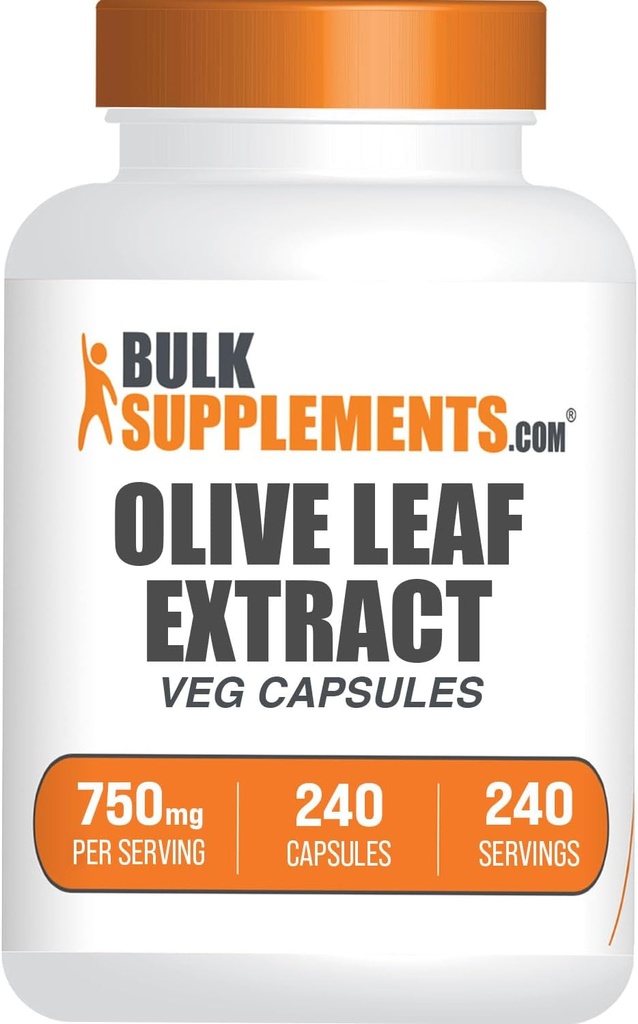 BulkSupplies.com Olive Leaf Extract Κάψουλες - Olive Leaf Συμπλήρωμα, Olive Leaf Κάψουλες - Ανοσολογική Υποστήριξη, Χωρίς Γλουτένη, 1 Καψάκιο ανά Σερβίρισμα, 240 Veg Κάψουλες (πακέτο του 1)