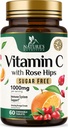 Vitamin C Chewable 1000mg - Extra Strength Αντιοξειδωτικά για Ισχυρή Ανοσολογική Υποστήριξη w/Vitamin C & Rose HIPS - Ισχυρή Διαιτητική VIT C Chews συμπλήρωμα, Φυσικό Γεύση Πορτοκαλιού, Vegan, Μη ΓΤΟ - 60 δισκία