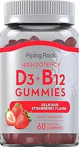 Piping Rock Βιταμίνη D3 και B12 Gummies 