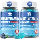 Methylated Multivitamin for Men/Women Gummies, Mens/Womens Multivitamin 50 Plus, with Glucosamine Chondroitin MSM Echinacea Sugar Free Chewable Multi Vitamins B D3 K2 A C E for Adults Seniors, 120 Cts