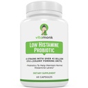 VitaMonk Χαμηλή ισταμίνη Προβιοτικά Καταπολέμηση της δυσανεξίας ισταμίνης και την υποστήριξη Ισορροπημένη υγεία των ούλων - ισταμίνη ελεύθερο προβιοτικό για εκείνους που αναζητούν βελτίωση της υγείας με έλεγχο ισταμίνης -60 κάψουλες