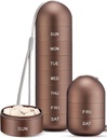 Zannaki Metal Moisture Proof Weekly Pill Organizer, Stackable Αλουμινίου Κράμα BPA Δωρεάν Ταξίδι Πεζοπορία 7 Day Pill Box περίπτωση Αδιάβροχη και μεγάλο διαμέρισμα για να κρατήσει χάπια, βιταμίνες, ιχθυέλαιο, συμπληρώματα