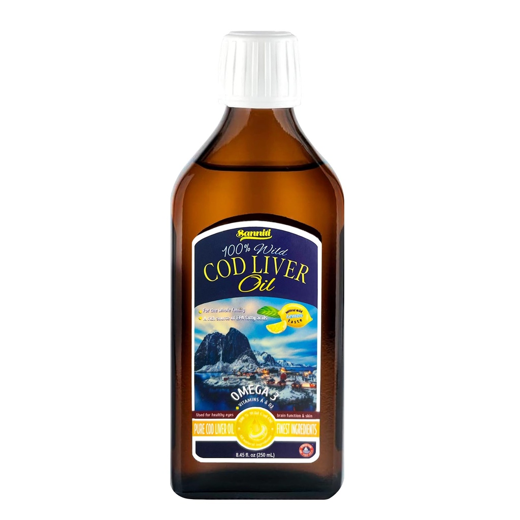 Sanniti 100% Φυσικό Λίπαρο, 1081 mg Ολικά Ωμέγα-3 Λιπαρά Οξέα, Άγρια Σκανδιναβικά, 250 mL (8, 4 oz) (Λεμόνι)